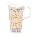 This Calls For Cake Travel Cup Ceramic Perfect Cup, Another Trip Around the Sun, 17oz, Gift Box