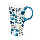 VivaStyle Gilded Meadow Travel Cup Ceramic Perfect, 17oz, Gift Box