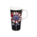 Red White & Bloom Travel Cup Ceramic Perfect Cup, Sunflower, 17oz, Gift Box