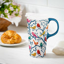 What She Shed Fantasical Birds Travel Cup Ceramic Perfect Cup, 17oz, Gift Box