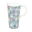 Hop Into Spring Travel Cup Ceramic Perfect Cup, Floral Goose, 17oz, Gift Box