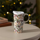 Winter Grove Travel Cup Ceramic Perfect Cup, Foliage, 17oz, Gift Box