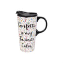 This Calls For Cake Travel Cup Ceramic Perfect Cup, Confetti, 17oz, Gift Box