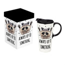 Just for Laughs Travel Cup Ceramic Perfect Cup, Raccoon, 17oz, Gift Box
