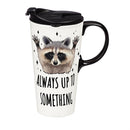 Just for Laughs Travel Cup Ceramic Perfect Cup, Raccoon, 17oz, Gift Box