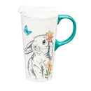 Bunny Blooms Ceramic Perfect Cup, Bunny and Butterfly, 17oz, Gift Box