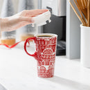 Sugar & Stripes Travel Cup Ceramic Perfect Cup, 17oz, Gift Box