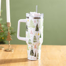 Shades of Emerald Tumbler Canyon Cup, Double Wall Stainless Steel w/ Straw, 40oz, Gift Box
