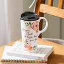 Simple Blessings Travel Cup Ceramic Perfect Cup, Let your faith be bigger, 17oz, Gift Box
