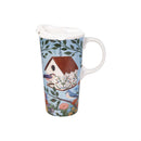 Cottage Garden Travel Cup Ceramic Perfect Cup, Birdhouse, 17oz, Gift Box