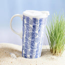 Seaside Retreat Travel Cup Ceramic Perfect Cup, Shells, 17oz, Gift Box