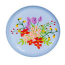 Trinket Dish, Metal Round Floral Print, Asst of 4,CDU