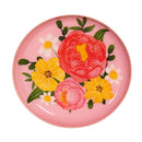 Trinket Dish, Metal Round Floral Print, Asst of 4,CDU