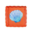 Tropical Oasis Trinket Dish, Scalloped Square, Asst of 4