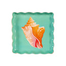 Tropical Oasis Trinket Dish, Scalloped Square, Asst of 4