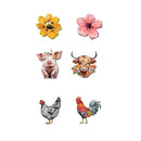 Hillside Pasture Garden Decor, Magnets, 3.5", Asst 6