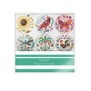 Glass Dome Shaped Magnet, Folk Art, Box set of 6