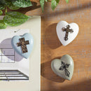 Memorial Token, Heart Cross, Asst of 3, Box Display