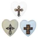 Memorial Token, Heart Cross, Asst of 3, Box Display