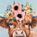 Hillside Pasture Throw Pillow Square Farm Highland Cow, 16"