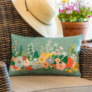 Cottage Garden Throw Pillow Lumbar Floral, 16"L x 10.5"H