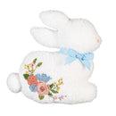 Bunny Blooms Throw Pillow Shaped Floral Bunny, 8.25"H