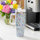 Hop Into Spring Tumbler Stainless Steel Trenta Cup, Scattered Floral, 30oz, Window Box