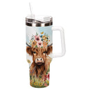 Hillside Pasture Tumbler Trenta Cup Double Wall Stainless Steel, Farm Highland Cow, 30oz, Gift Box