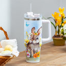 Bunny Blooms Tumbler Canyon Cup Double Wall Stainless Steel, Bunny in Field, 40oz, Gift Box