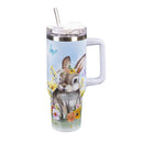 Bunny Blooms Tumbler Canyon Cup Double Wall Stainless Steel, Bunny in Field, 40oz, Gift Box