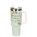 Simple Blessings Tumbler Stainless Steel Trenta Cup, With God all things, 30 oz, Window Box