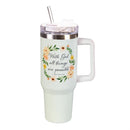 Simple Blessings Tumbler Stainless Steel Canyon Cup, With God all things, 40 oz, Window Box