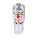 Boots & Bows Cowboy Boots Insulated Tumbler Shatterproof, 20oz, Gift Box