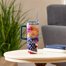 Red, White, & Bloom Tumbler Canyon Cup, Double Wall Stainless Steel w/ Straw, 40oz, Gift Box