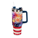 Red, White, & Bloom Tumbler Canyon Cup, Double Wall Stainless Steel w/ Straw, 40oz, Gift Box