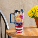 Red, White, & Bloom Tumbler Canyon Cup, Double Wall Stainless Steel w/ Straw, 40oz, Gift Box