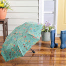 Simple Blessings Umbrella Manual Compact with Sleeve, Green Floral, 38" Canopy x 22.5"H