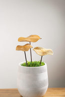 Wood Mushroom Metal Stakes, Set of 3