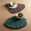 Leaf Placemats Set of 4 Blue Blue