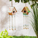 What She Shed Wind Chime, Wood, Hand-painted Birdhouse, 27", Asst of 2