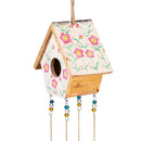 What She Shed Wind Chime, Wood, Hand-painted Birdhouse, 27", Asst of 2