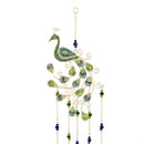 Hillside Pasture Decorative Wind Chime, Metal with Beadwork, Peacock