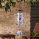 Avria Wind Chime, Tuned Wind Chime, Printed Hydrangeas, 27" H