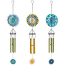 Decorative Wind Chime, Metal, Mandala Design, Asst of 3