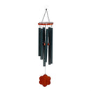 Avria Wind Chime, Tuned Windchime, Flower Shaped Wood Sail and Ring Top, 27"H, Green