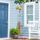 Hillside Pasture Wind Chime, Metal, Colorful Rooster Chime, 13"
