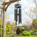 Avria Wind Chime, Tuned Wind Chime, Laser Stripes, 27"H, Black