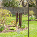 Avria Wind Chime, Tuned Wind Chime, Hexagonal Ring Top and Sail, 27"H, Dark Brown