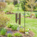 Avria Wind Chime, Tuned Wind Chime, Hexagonal Ring Top and Sail, 27"H, Dark Brown