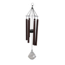 Avria Wind Chime, Tuned Wind Chime, Hexagonal Ring Top and Sail, 27"H, Dark Brown